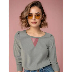 Victoria's Secret Women's XS Gray Long Sleeve Lightweight Casual Pullover Shirt‎